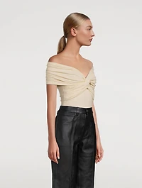 The Cerise Off-The-Shoulder Bodysuit