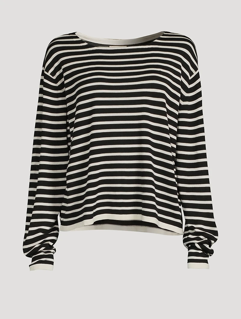 The Casey Silk Top Stripe Print