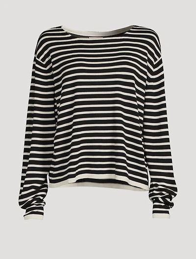 The Casey Silk Top Stripe Print