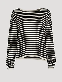 The Casey Silk Top Stripe Print