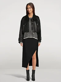 The Casey Silk Top Stripe Print