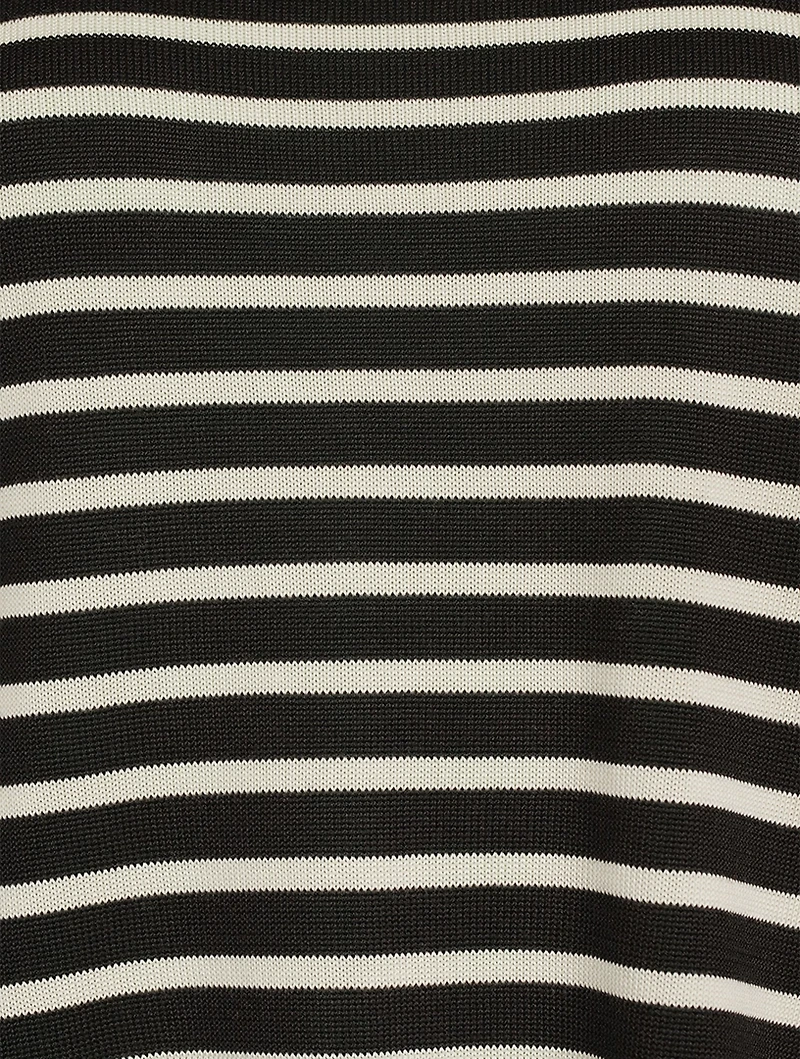 The Casey Silk Top Stripe Print