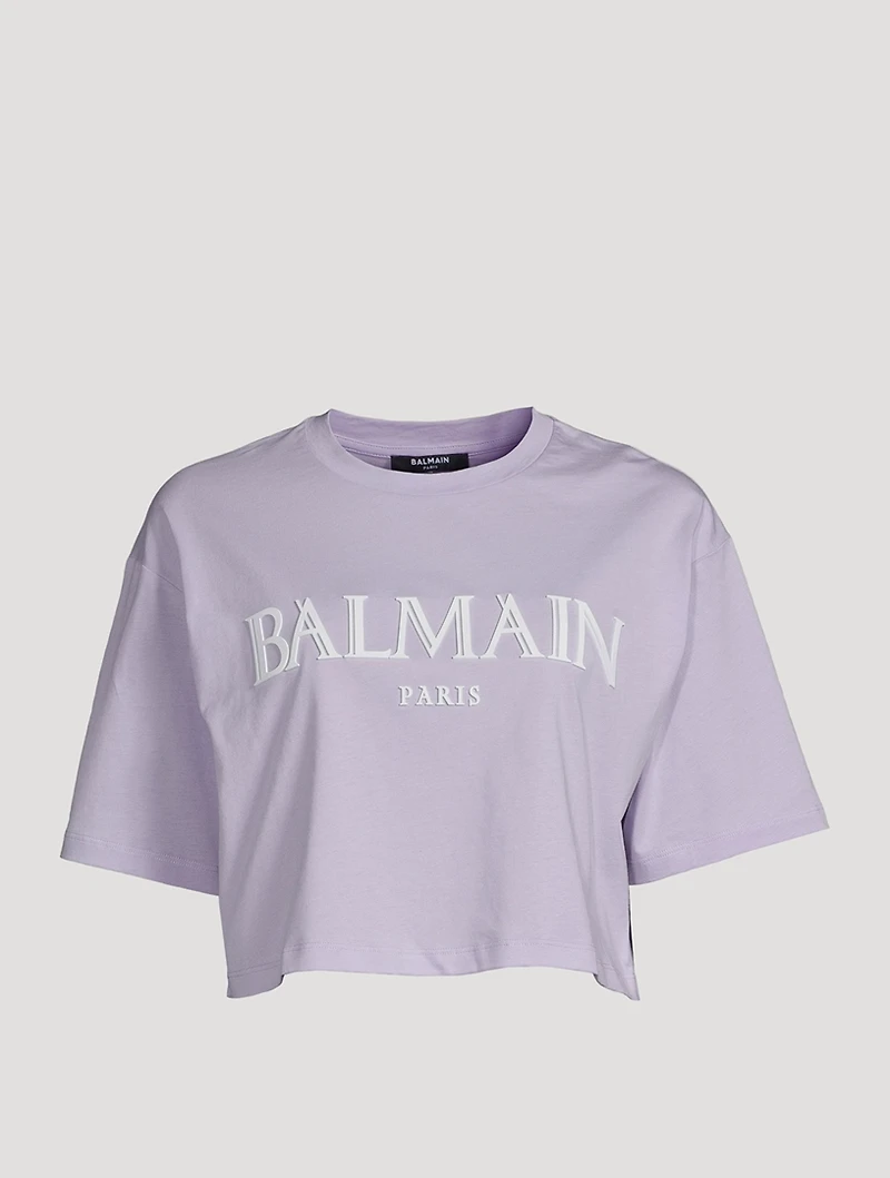 Roman Rubber Logo Cropped T-Shirt