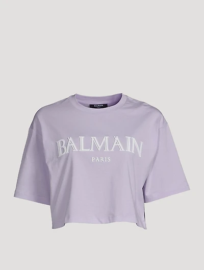 Roman Rubber Logo Cropped T-Shirt