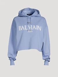 Roman Rubber Logo Cropped Hoodie
