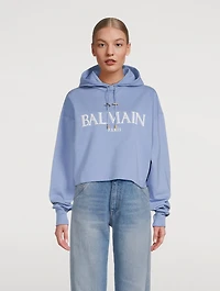 Roman Rubber Logo Cropped Hoodie