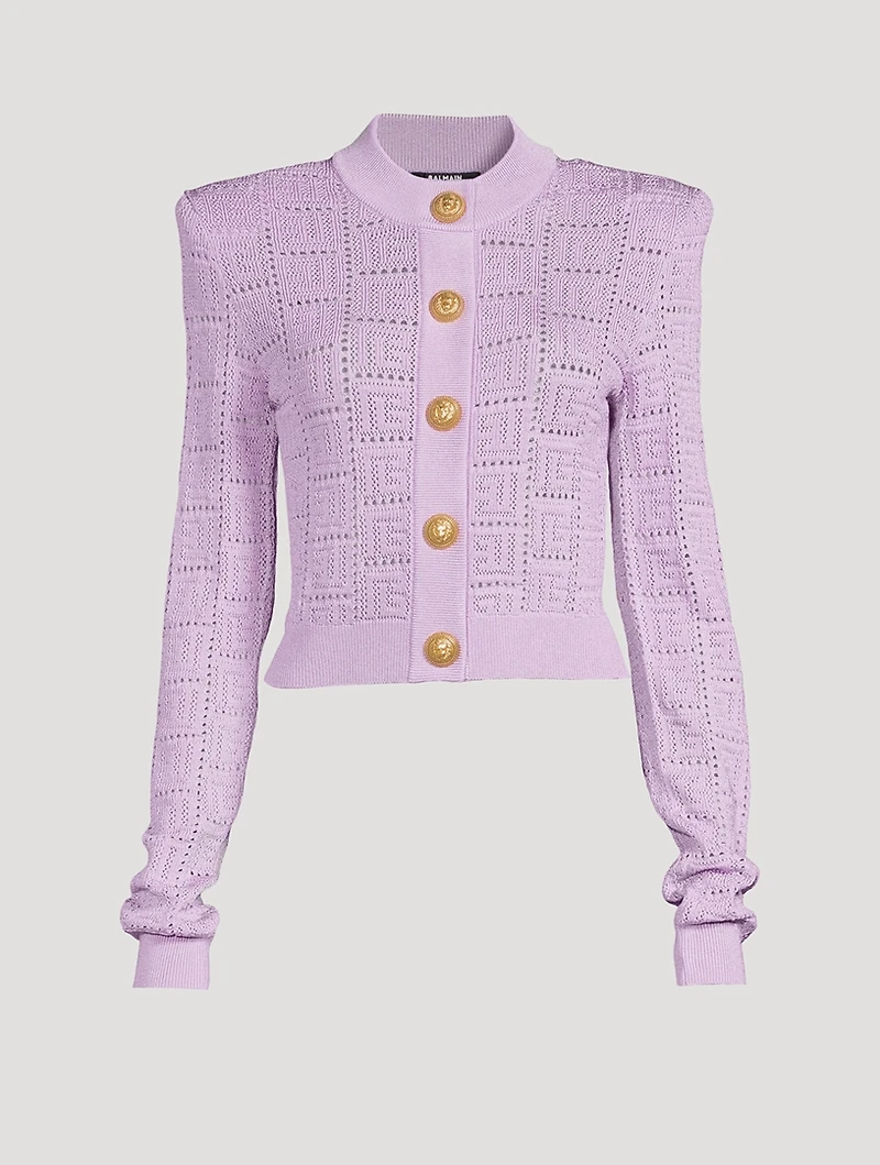 Monogram Mesh Knit Cardigan