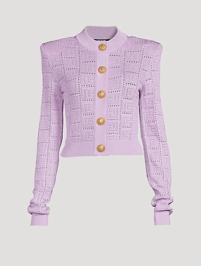 Monogram Mesh Knit Cardigan