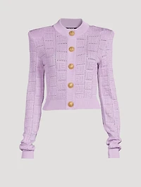 Monogram Mesh Knit Cardigan