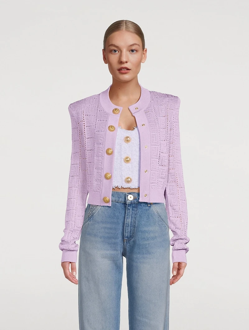 Monogram Mesh Knit Cardigan