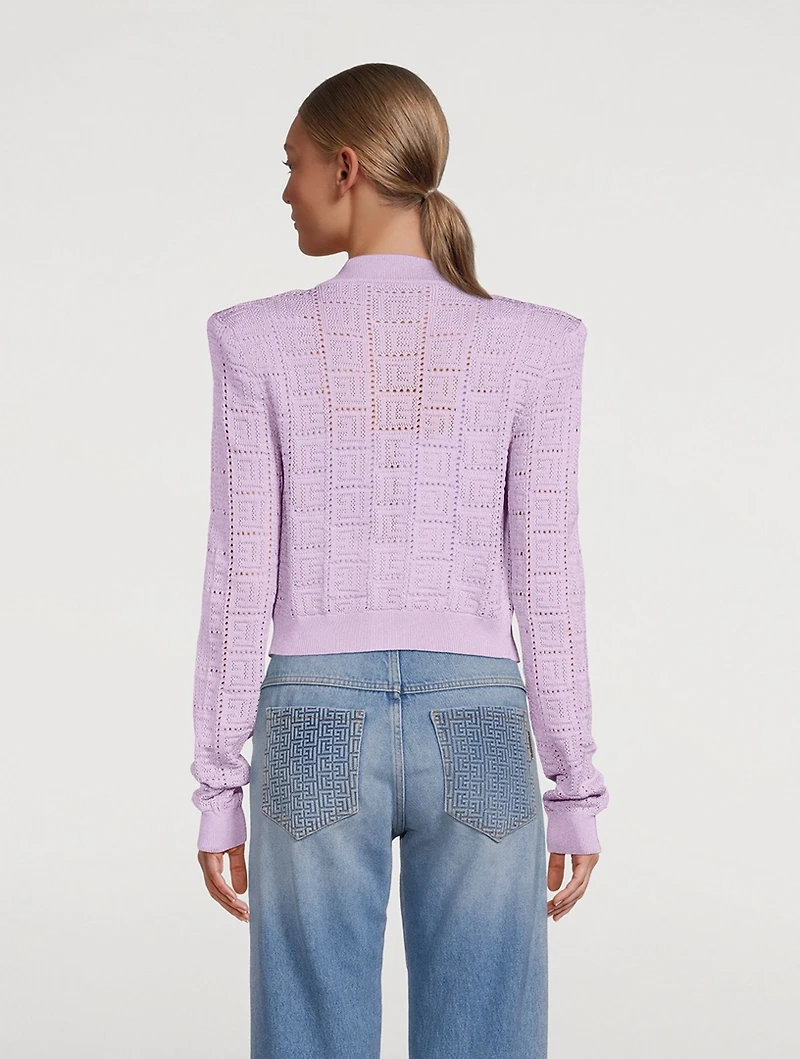 Monogram Mesh Knit Cardigan