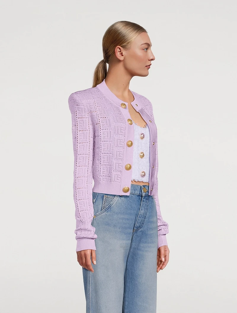 Monogram Mesh Knit Cardigan