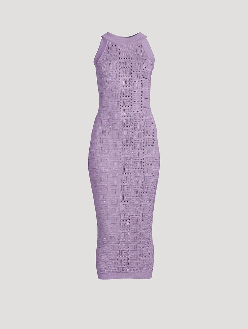 Monogram Mesh Knit Maxi Dress