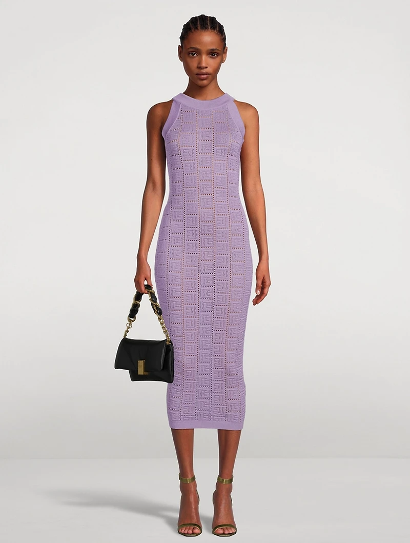 Monogram Mesh Knit Maxi Dress