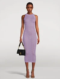 Monogram Mesh Knit Maxi Dress