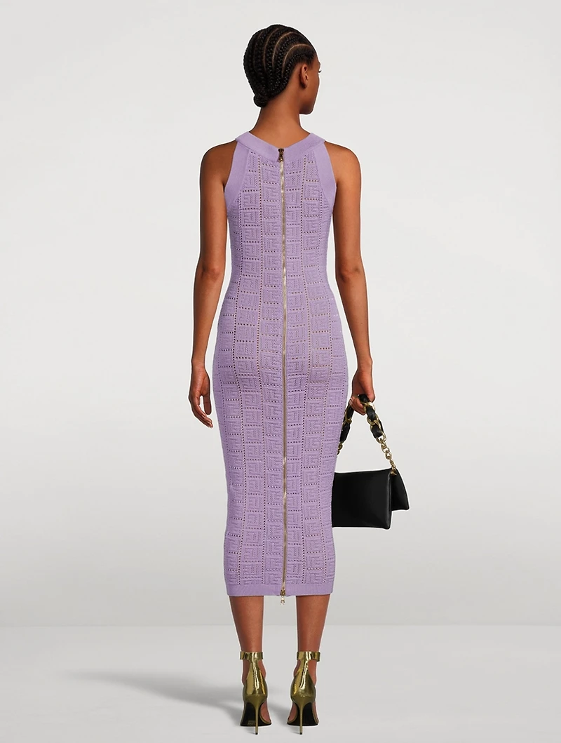 Monogram Mesh Knit Maxi Dress