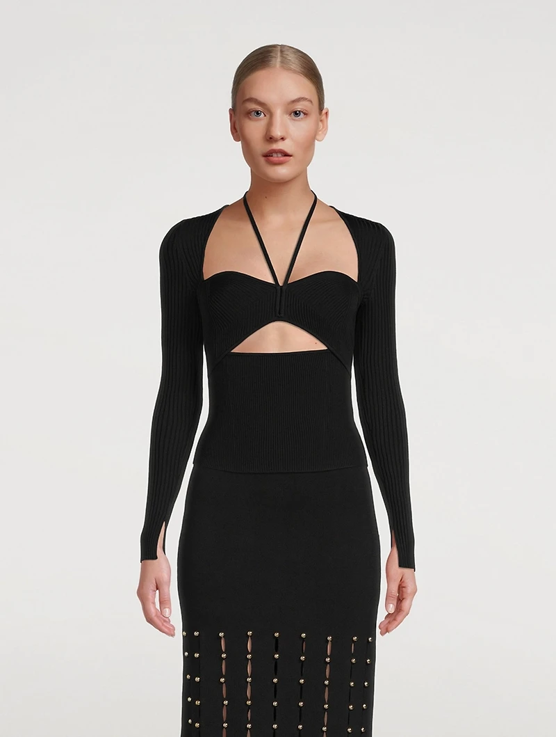 Alexia Ribbed Sweetheart Top