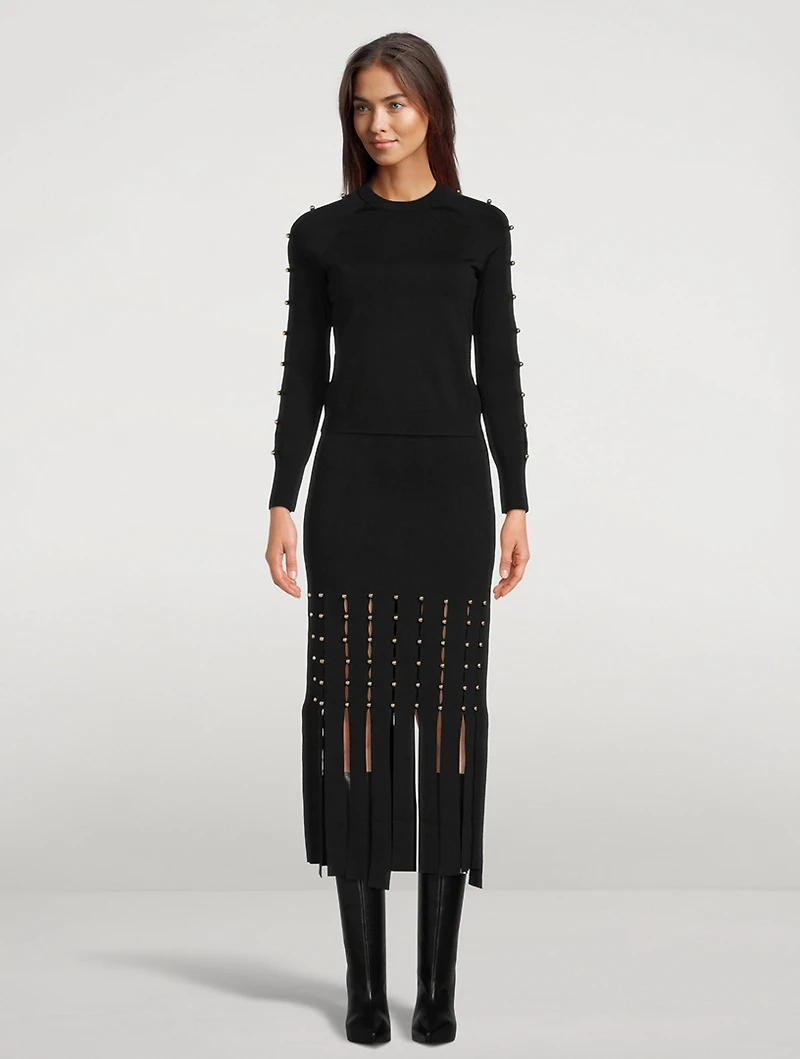 Katalina Fringed Midi Skirt