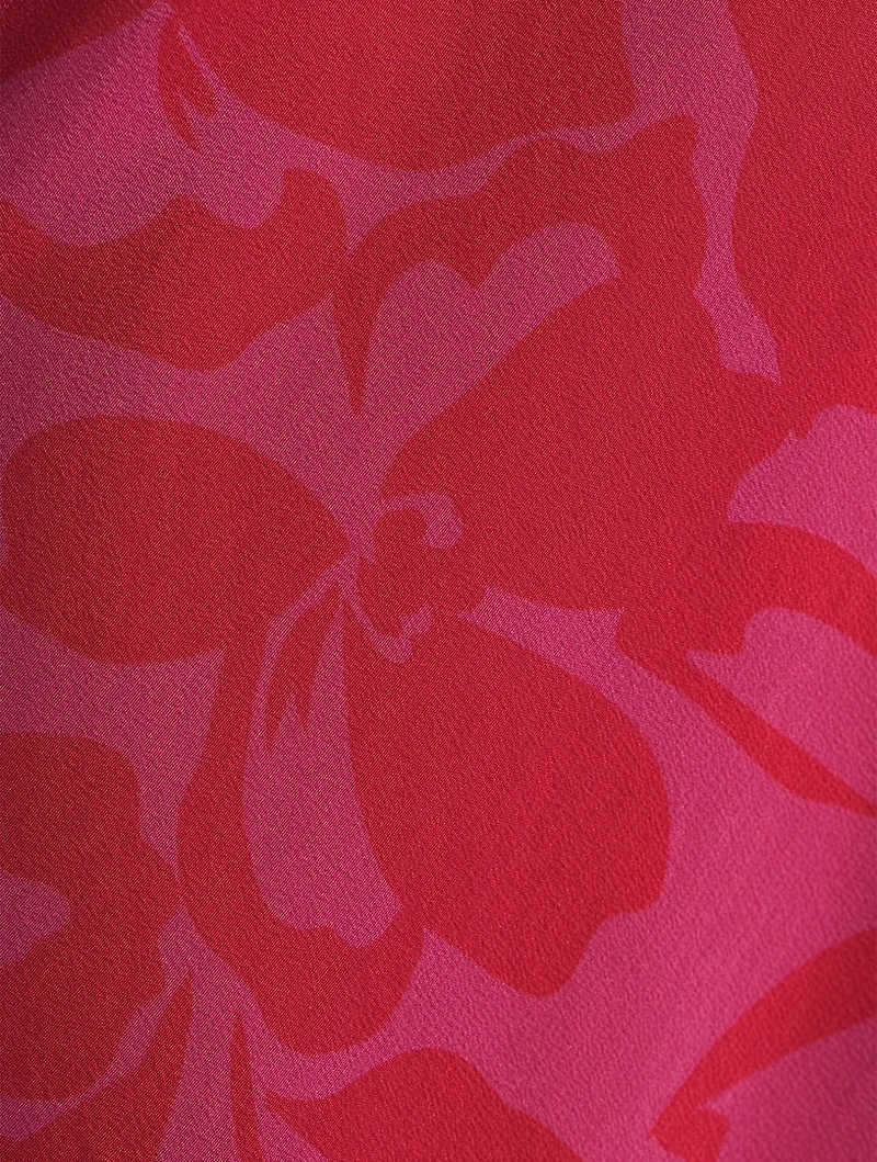 Silk Keyhole Midi Dress Portea Print