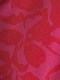 Silk Keyhole Midi Dress Portea Print