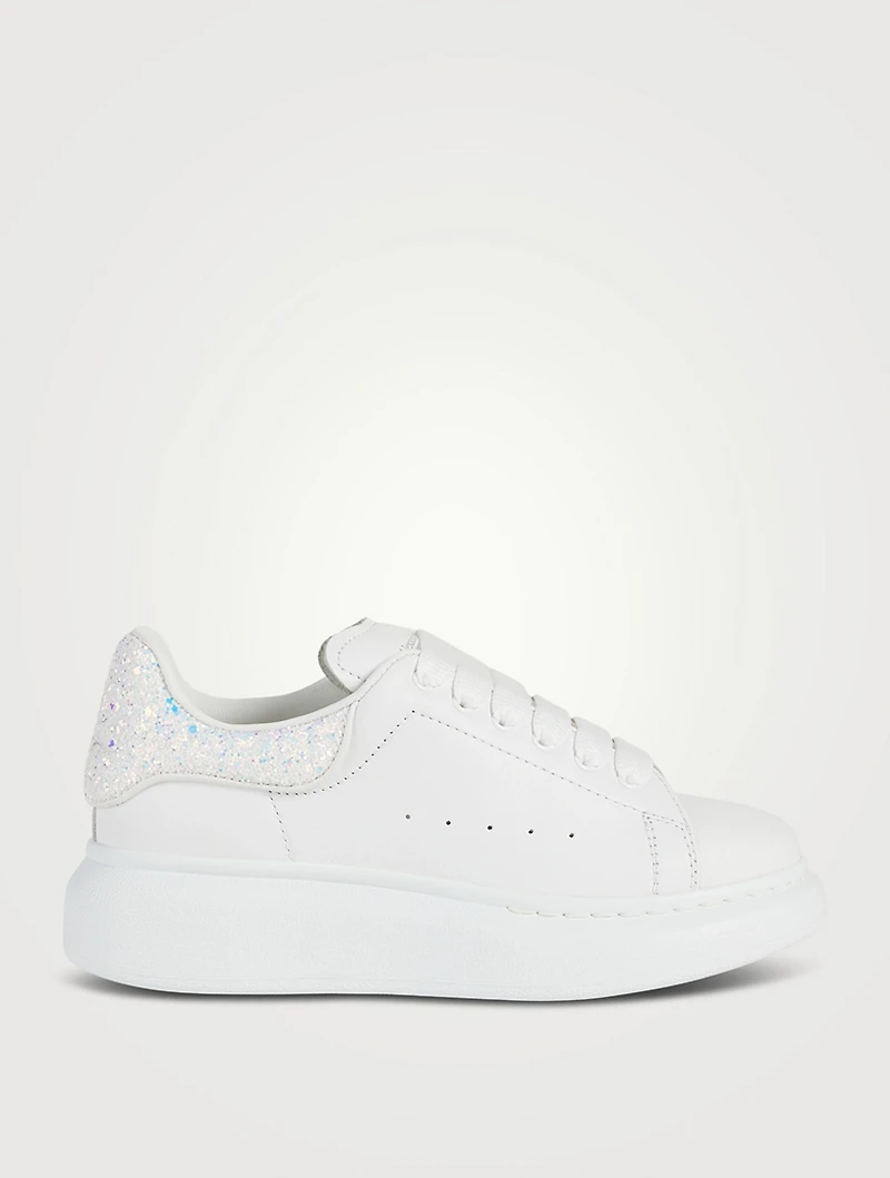 Oversized Sneakers With Glitter Heel
