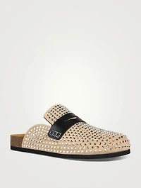 Crystal Suede Loafer Mules