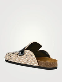 Crystal Suede Loafer Mules