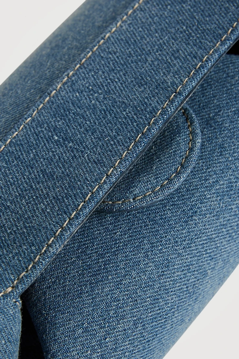 Mini Fortune Cookie Denim Shoulder Bag