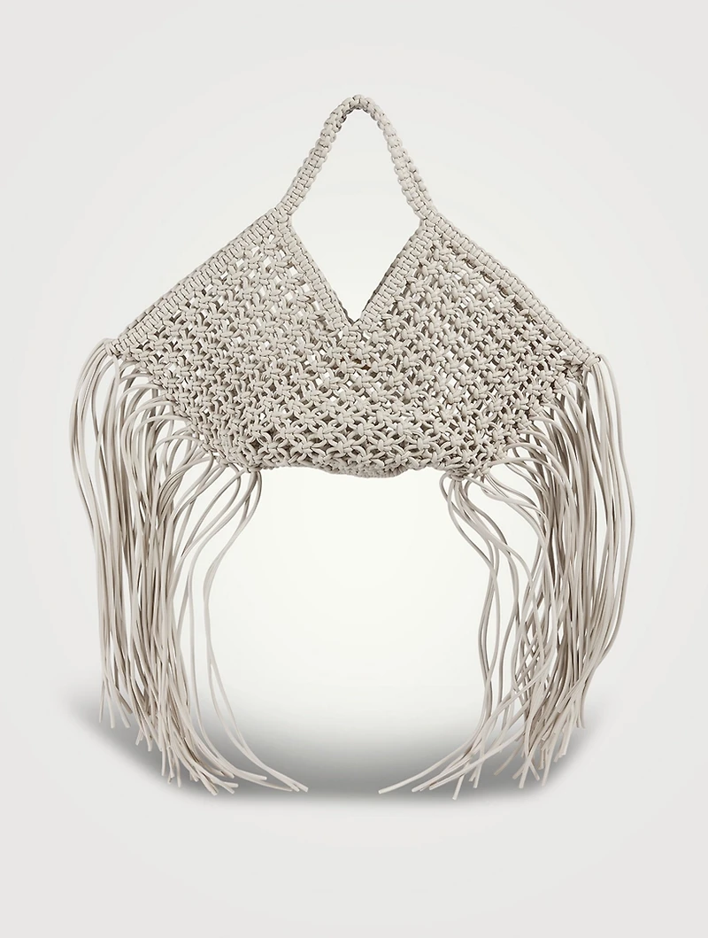 Small Woven Vegan Leather Basket Bag