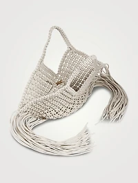 Small Woven Vegan Leather Basket Bag