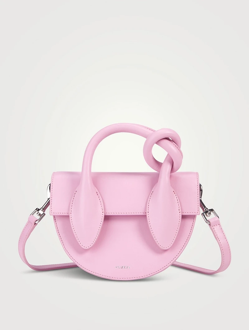 Pretzel Leather Top Handle Bag