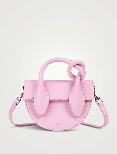 Pretzel Leather Top Handle Bag