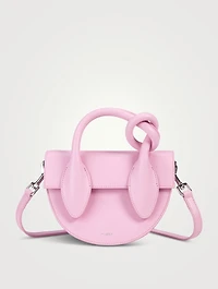 Pretzel Leather Top Handle Bag