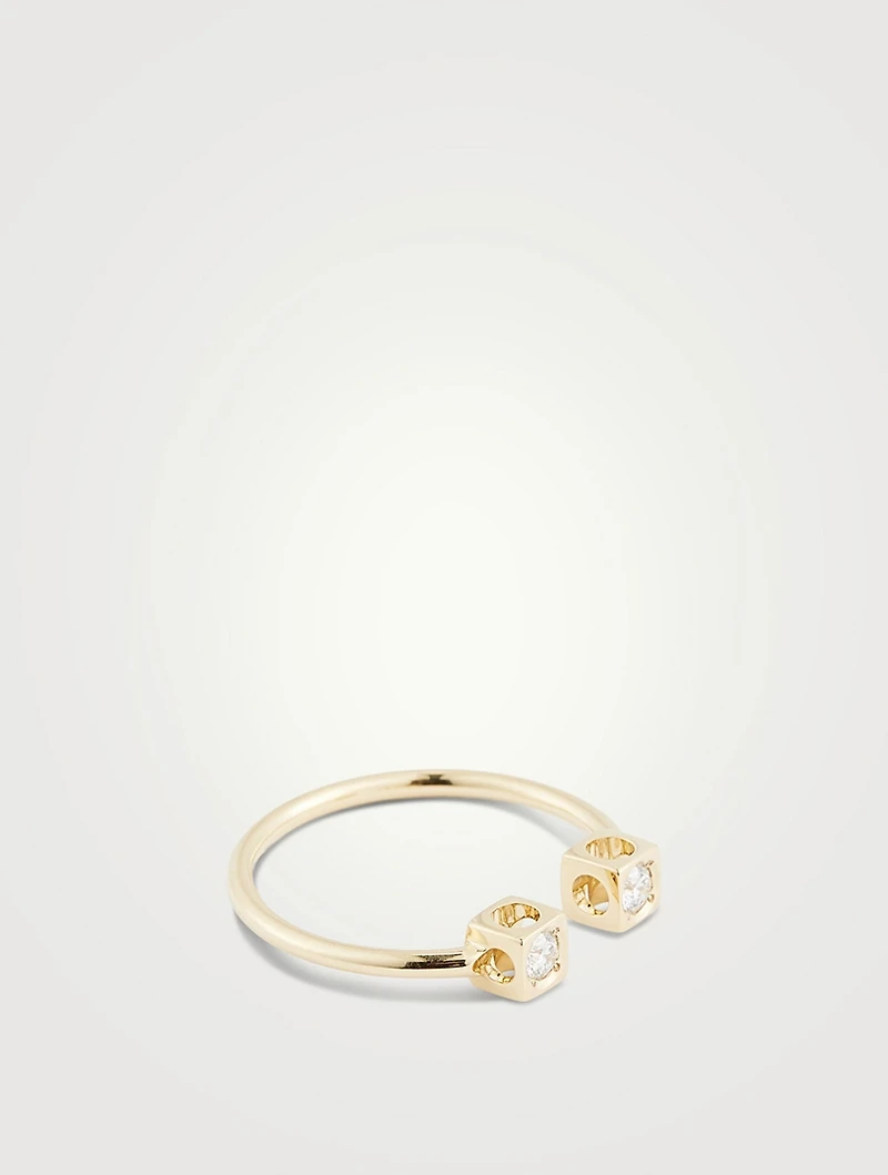 Le Cube Diamant 18K Gold Ring With Diamonds