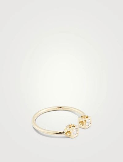 Le Cube Diamant 18K Gold Ring With Diamonds