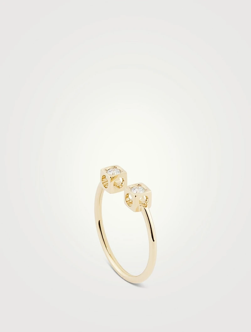Le Cube Diamant 18K Gold Ring With Diamonds