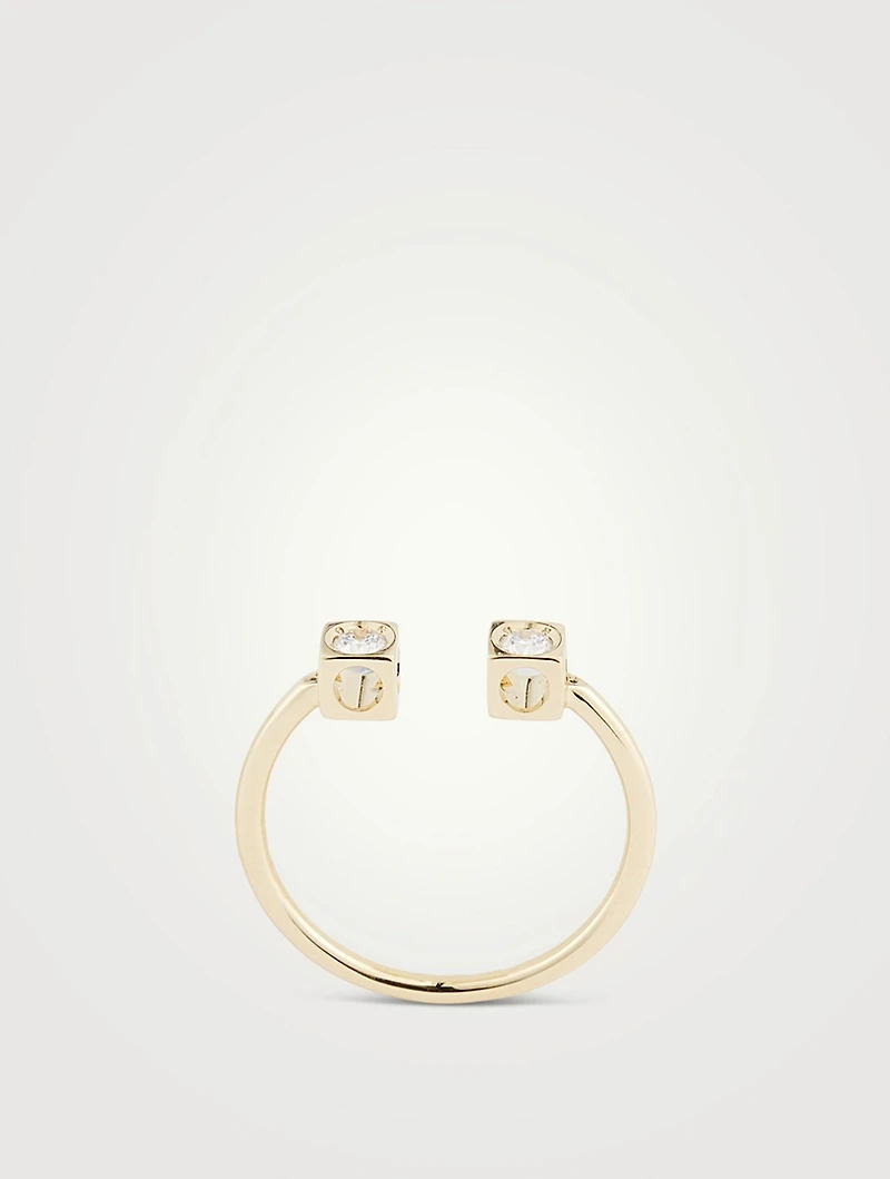 Le Cube Diamant 18K Gold Ring With Diamonds