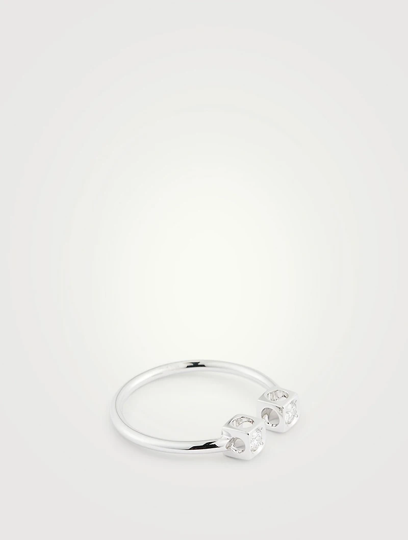 Le Cube Diamant 18K White Gold Ring With Diamonds