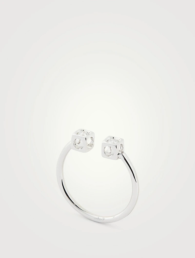 Le Cube Diamant 18K White Gold Ring With Diamonds