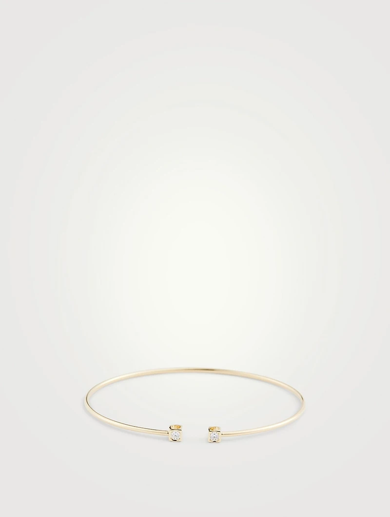 Small Le Cube 18K Gold Diamant Flex Bracelet With Diamonds