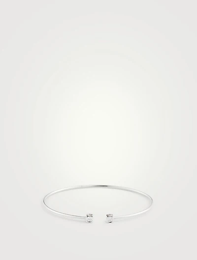 Small Le Cube Diamant 18K White Gold Flex Bracelet With Diamonds