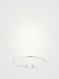 Small Le Cube Diamant 18K White Gold Flex Bracelet With Diamonds