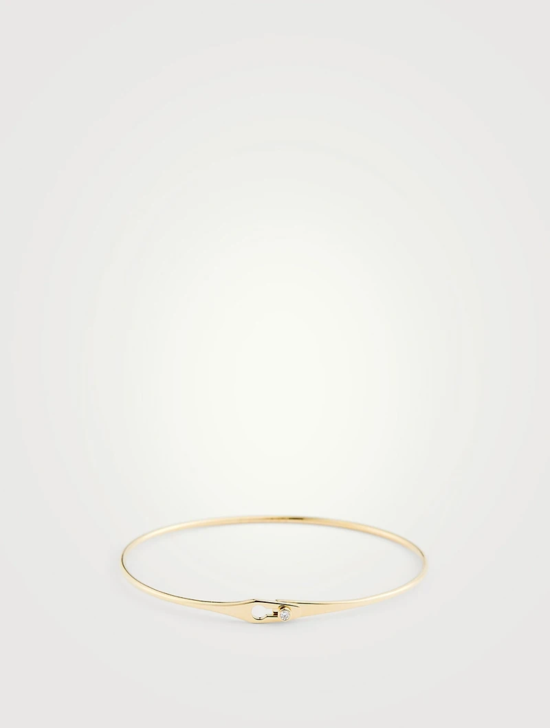 Serrure 18K Gold Bangle Bracelet With Diamond