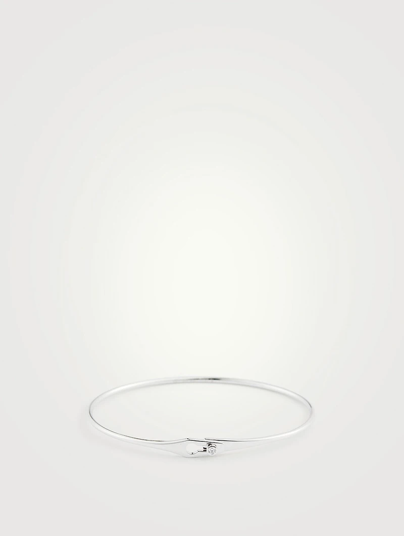 Serrure 18K White Gold Bangle Bracelet With Diamond
