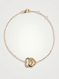 Double Cœurs R10 18K Gold Chain Bracelet