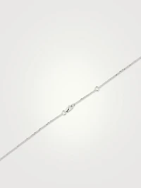 Menottes R8 Chain 18K White Gold Necklace With Half Pavé Diamonds