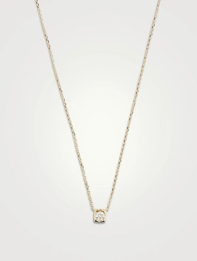Medium Le Cube Diamant 18K Gold Necklace With Diamond