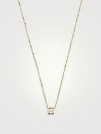 Medium Le Cube Diamant 18K Gold Necklace With Diamond