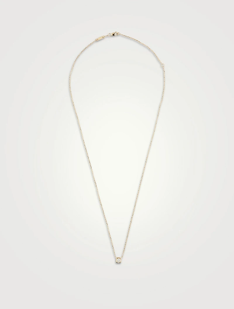 Medium Le Cube Diamant 18K Gold Necklace With Diamond