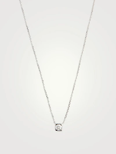 Medium Le Cube Diamant 18K Gold Necklace With Diamond